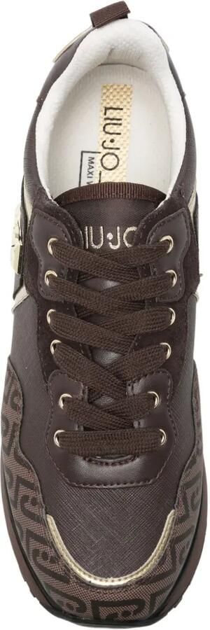 LIU JO Sneakers met monogram-logo-plakkaat Bruin - Foto 4