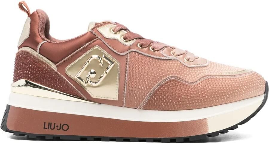 LIU JO Sneakers met plateauzool en logoplakkaat Roze