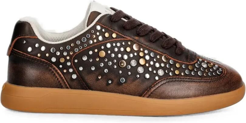 LIU JO Leren sneakers met studs Bruin