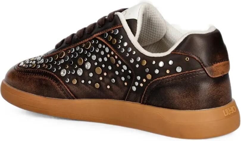 LIU JO Leren sneakers met studs Bruin - Foto 3