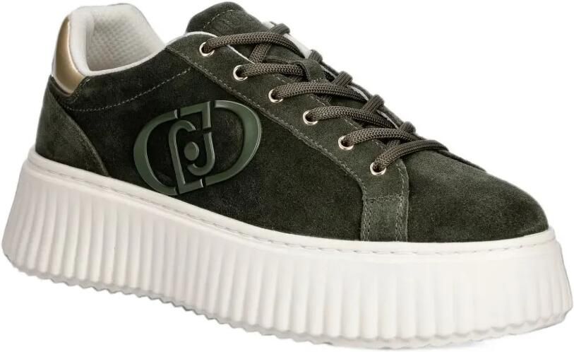 LIU JO Suède sneakers met plateauzool Groen - Foto 3