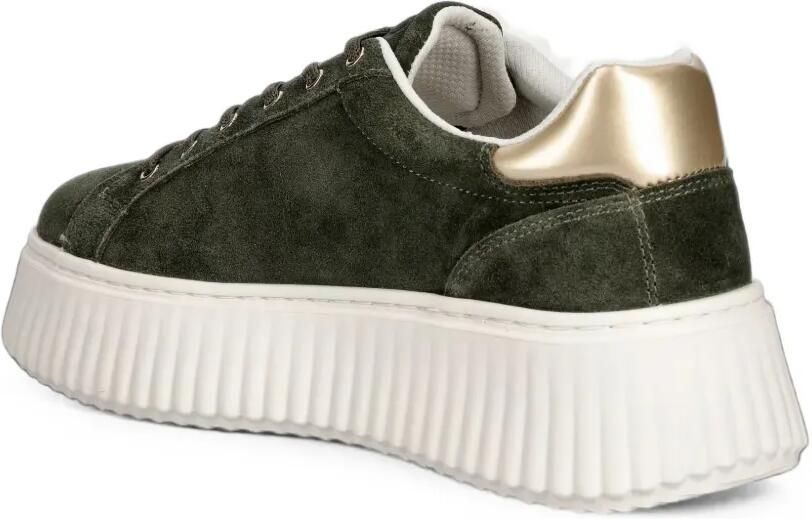 LIU JO Suède sneakers met plateauzool Groen - Foto 2