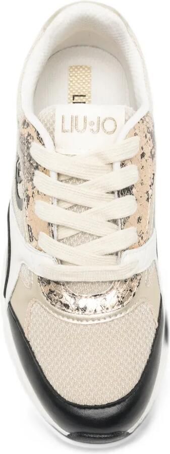 LIU JO Trixie 01 logo-plaque panelled sneakers Beige - Foto 3