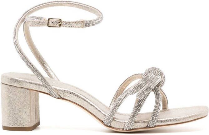 Loeffler Randall 60 mm Bow leren sandalen Goud