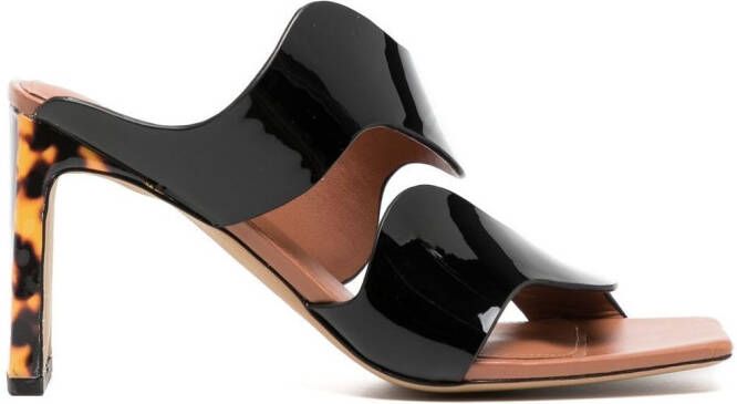 Simkhai Leren sandalen Zwart