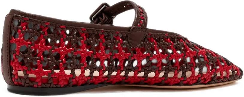 Loeffler Randall Junia geweven leren ballerina's Rood