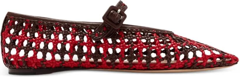 Loeffler Randall Junia geweven leren ballerina's Rood - Foto 4