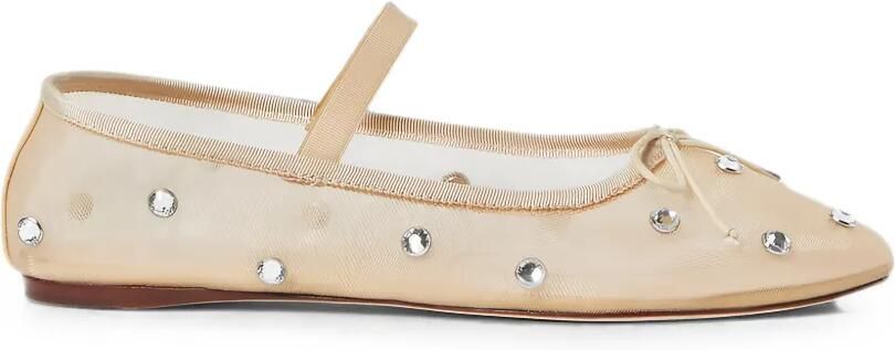 Loeffler Randall Leonie ballerina's verfraaid met kristallen Beige