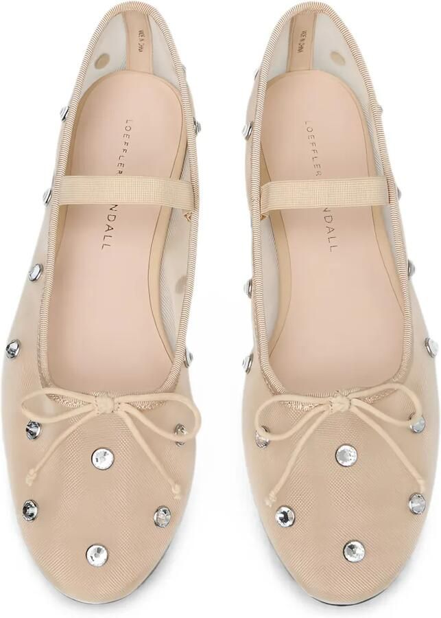 Loeffler Randall Leonie ballerina's verfraaid met kristallen Beige - Foto 2