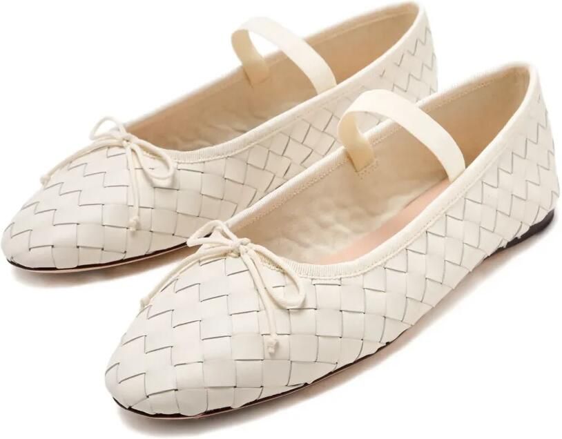 Loeffler Randall Leonie geweven ballerina's Beige - Foto 3