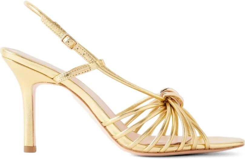 Loeffler Randall Mareka sandalen met geknoopte hak Goud
