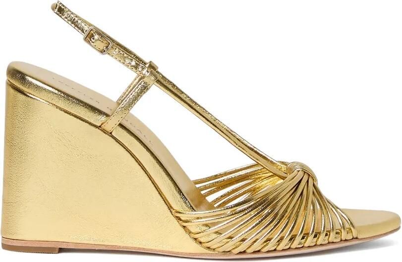 Loeffler Randall Marren geknoopte sandalen met sleehak Goud