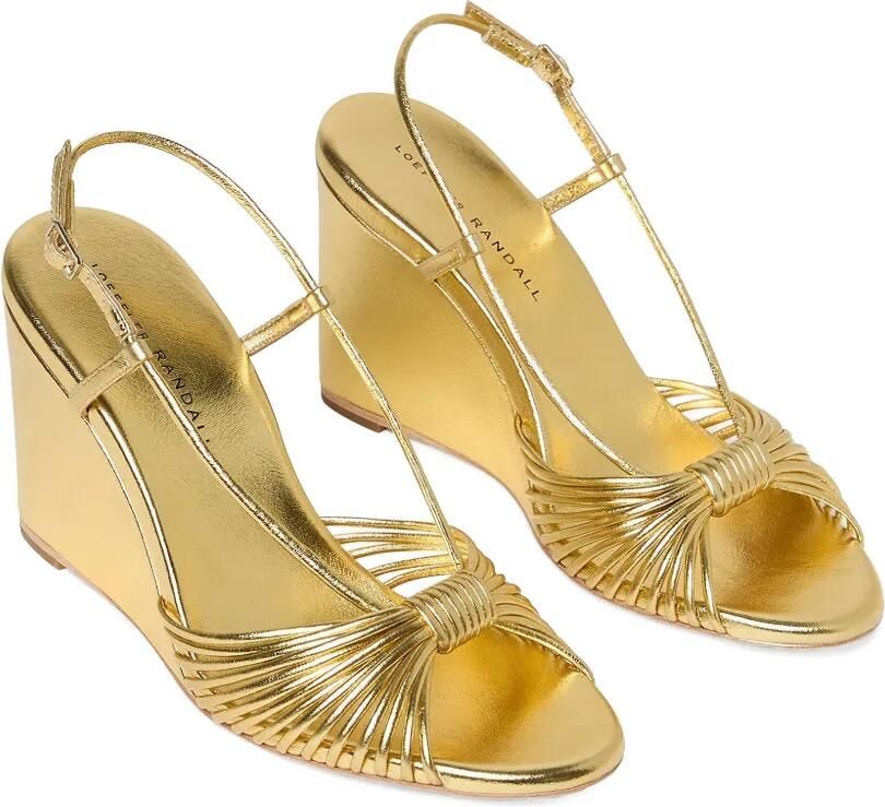 Loeffler Randall Marren geknoopte sandalen met sleehak Goud - Foto 4