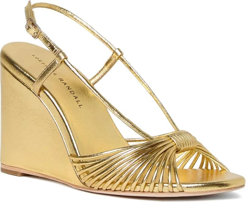 Loeffler Randall Marren geknoopte sandalen met sleehak Goud - Foto 5