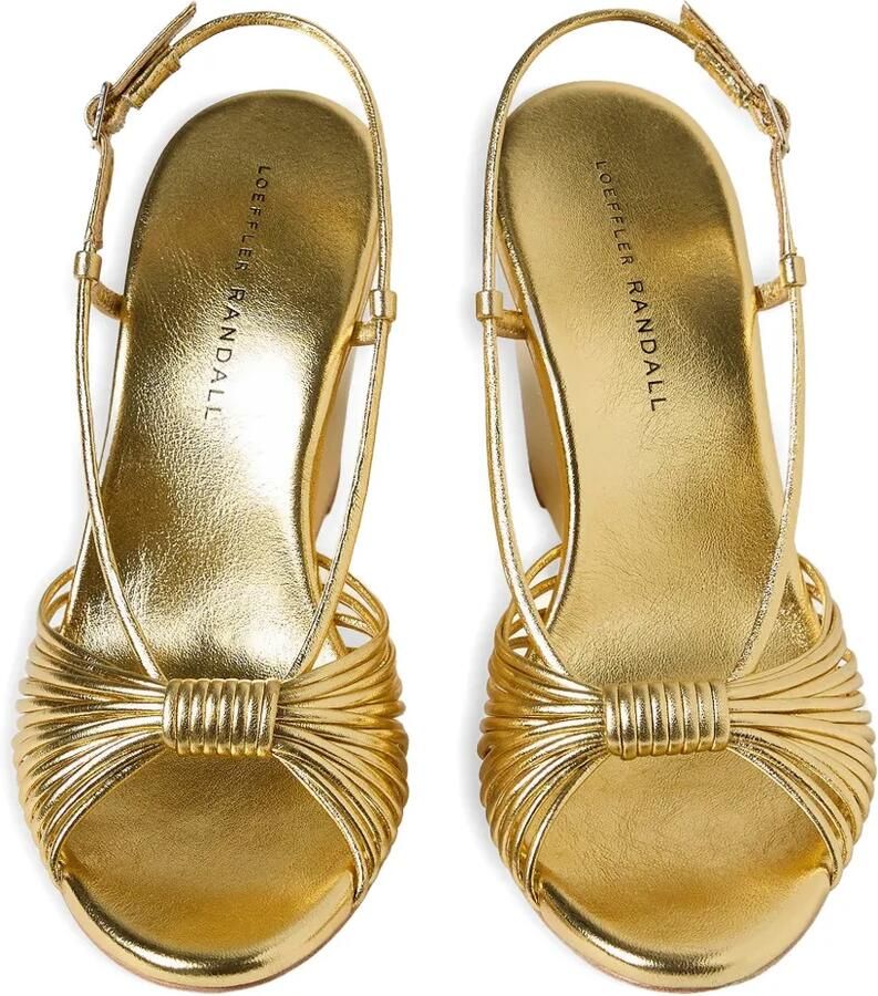 Loeffler Randall Marren geknoopte sandalen met sleehak Goud - Foto 2