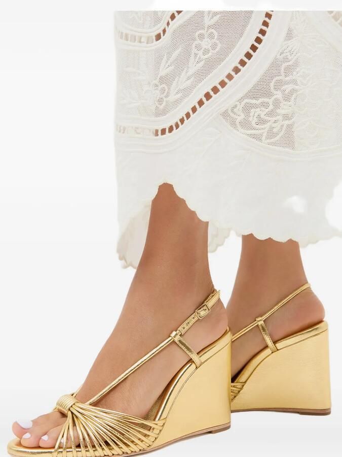 Loeffler Randall Marren geknoopte sandalen met sleehak Goud - Foto 3