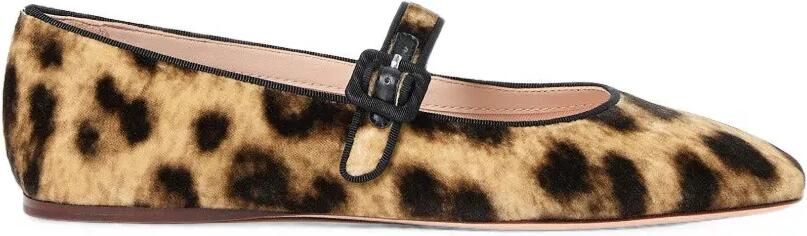Loeffler Randall Mary Jane ballerina's met luipaardprint Bruin
