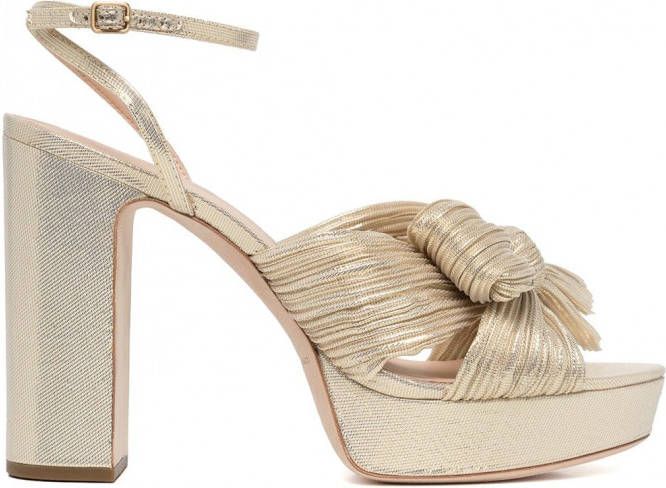 Loeffler Randall Natalia sandalen met plateauzool Goud