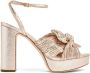 Loeffler Randall Natalia plissé-lamé sandalen Beige - Thumbnail 1