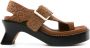 LOEWE 70mm Ease brushed-suede sandals Bruin - Thumbnail 1