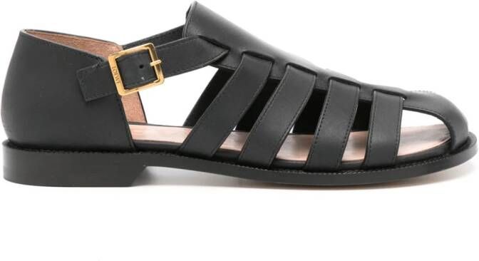 LOEWE Campo leren sandalen Zwart