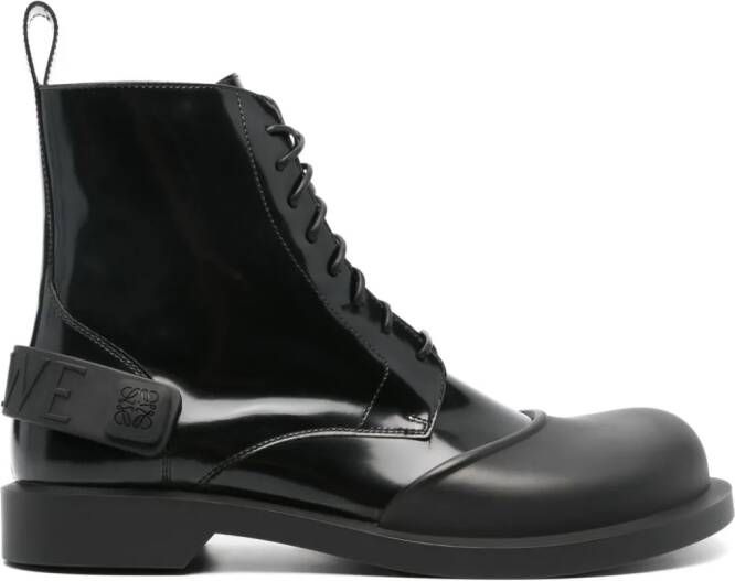 LOEWE Campo leren laarzen Zwart