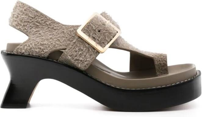 LOEWE Ease 90mm suède sandalen Groen