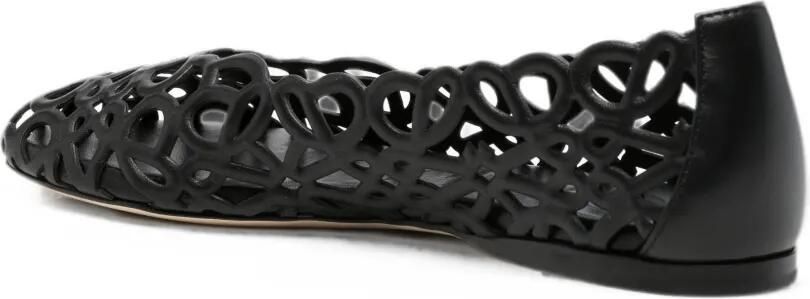 LOEWE Anagram ballerina's met uitgesneden details Zwart - Foto 3