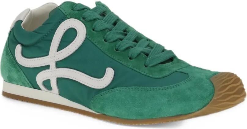 LOEWE Ballet Runner 2.0 in nylon and calfskin sneakers Groen