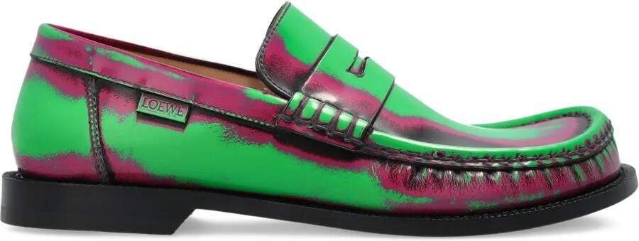 LOEWE Campo geborstelde loafers Groen