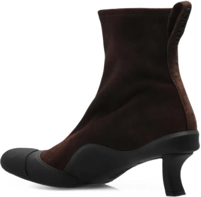 LOEWE Dive bootie in stretch suede Bruin - Foto 4