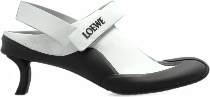 LOEWE Dive slingback in stretch-calfskin pumps Wit