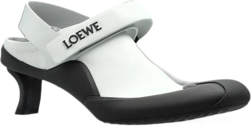 LOEWE Dive slingback in stretch-calfskin pumps Wit - Foto 4