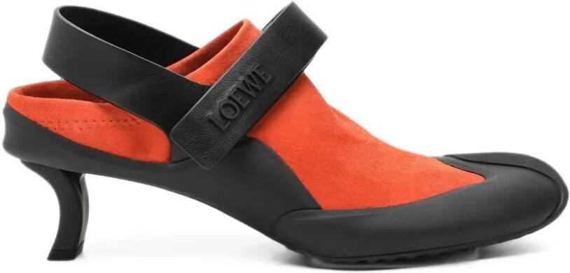 LOEWE Dive slingback in stretch suede Oranje