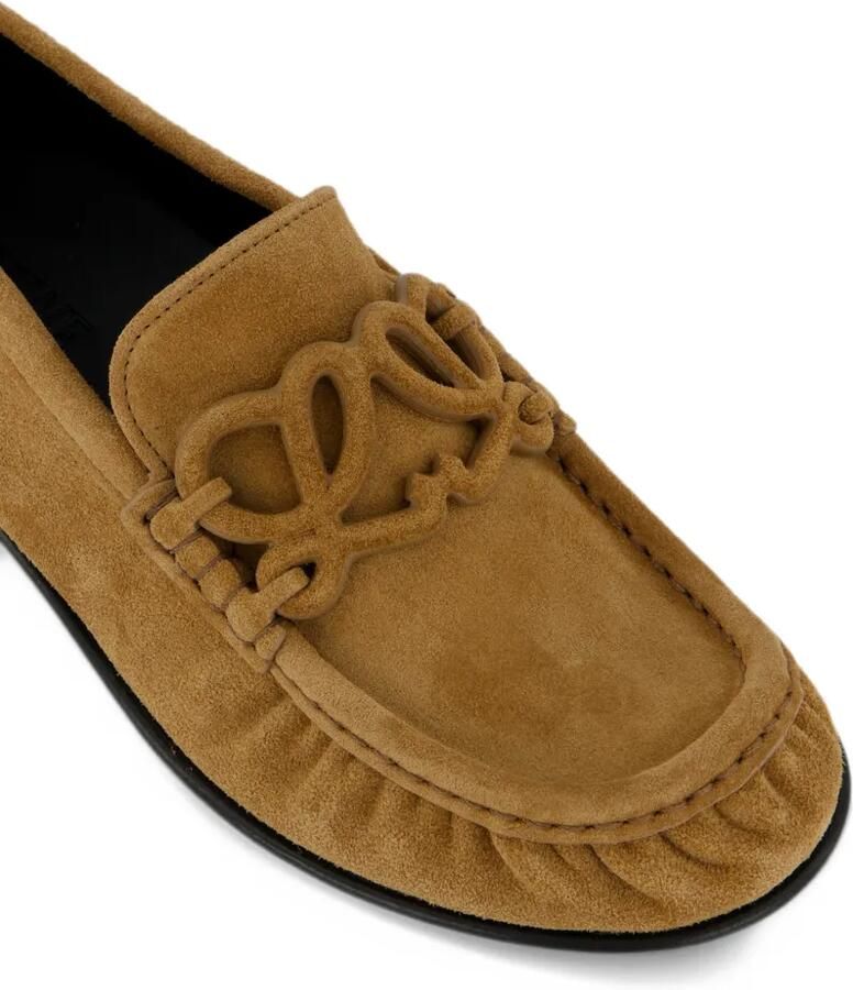 LOEWE Double L loafers in suede calfskin Bruin - Foto 2
