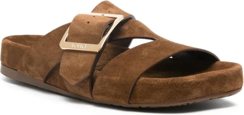 LOEWE Ease Buckle suède sandalen Bruin - Foto 3