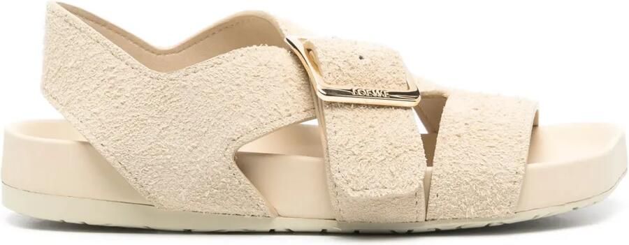LOEWE Ease suède sandalen Beige