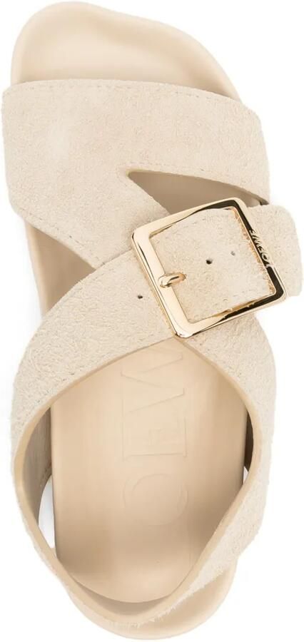 LOEWE Ease suède sandalen Beige - Foto 2