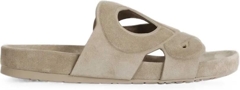 LOEWE Ease suède sandalen met monogram Beige