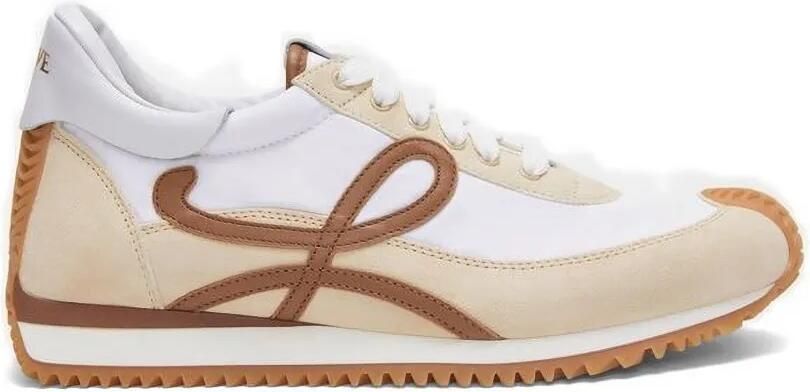 LOEWE Flow Runner 2.0 nylon en suède sneakers Wit