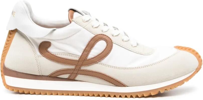 LOEWE Flow Runner 2.0 nylon en suède sneakers Wit