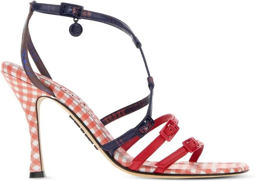 LOEWE New Comic leren sandalen met hak Rood