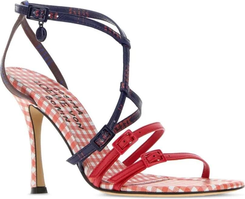 LOEWE New Comic leren sandalen met hak Rood - Foto 2
