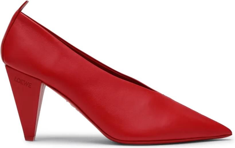 LOEWE Origami Cubic lamsleren pumps Rood