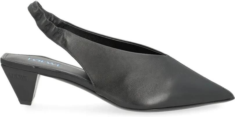 LOEWE Origami Cubic lamsleren slingback pumps Zwart