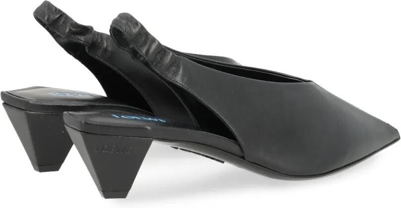 LOEWE Origami Cubic lamsleren slingback pumps Zwart - Foto 4