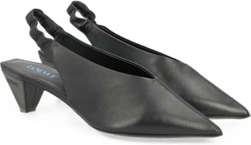 LOEWE Origami Cubic lamsleren slingback pumps Zwart - Foto 3