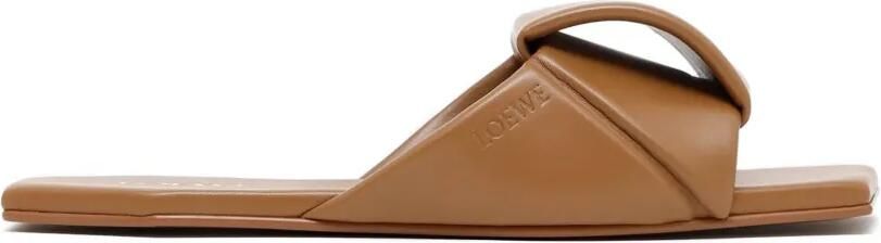 LOEWE Origami lamsleren slippers Bruin