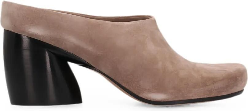 LOEWE Ovalen muiltjes van suède kalfsleer Beige