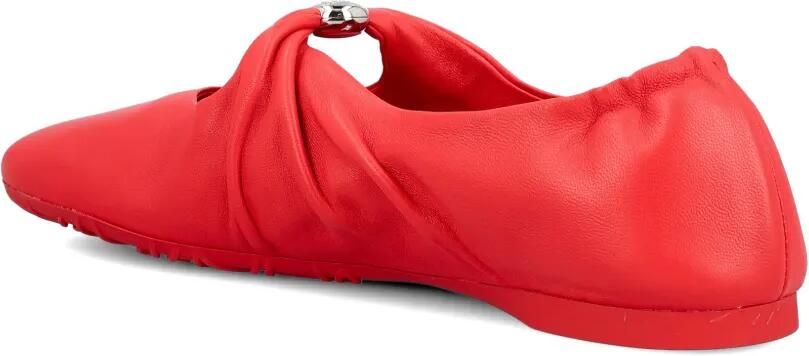 LOEWE Pebble leren ballerina's met ruches Rood - Foto 4